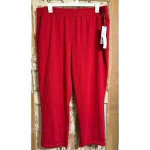 Liz Claiborne Fuzzy Inside Sweatpants - Cabaret Red - Size XXLarge (20)